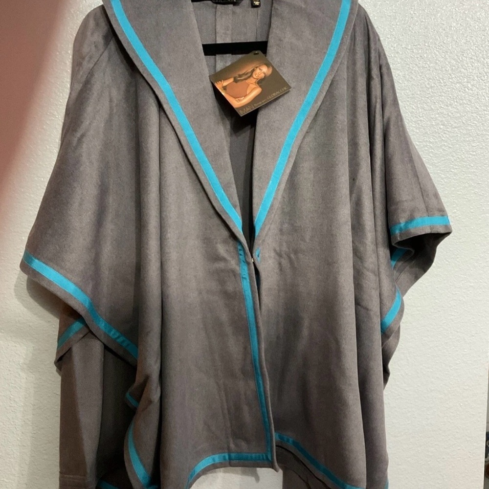 IMAN Charcoal and Teal Women's Cape
